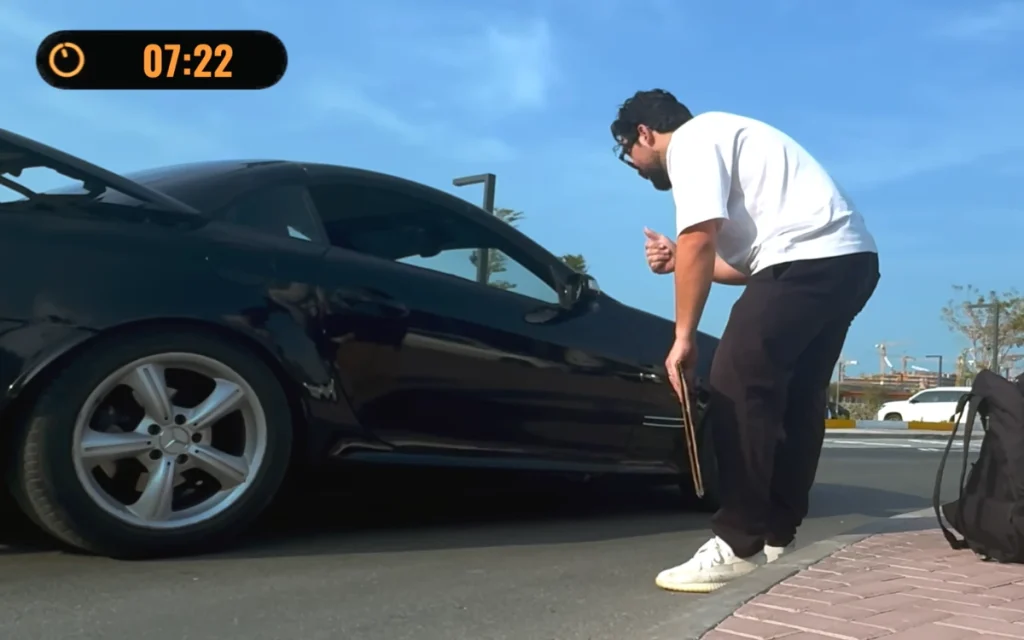 In Dubai, one man set out on a bold hitchhiking challenge, limiting himself to rides in supercars as he raced against time to reach his wife before she finished work.