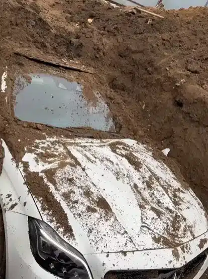 A Russian man turned his Mercedes CLS AMG 63 into a time capsule after burying it underground with himself inside it