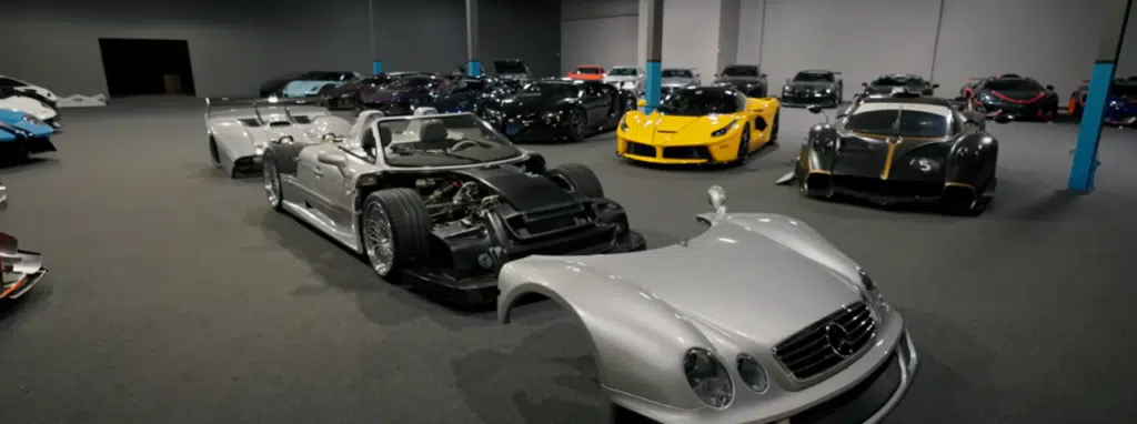 The group marvel at the CLK GTR Roadster - especially it's engine and performance.