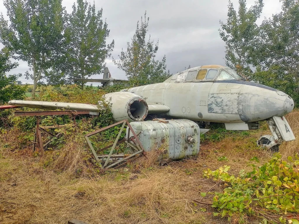 Early jet planes that are some of the most historic in aviation history spotted rotting on an English farm