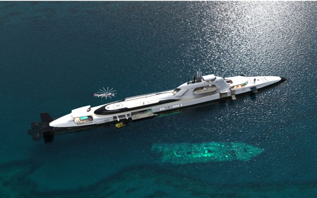 $2 billion private submarine concept has a helipad and can lurk underwater for weeks