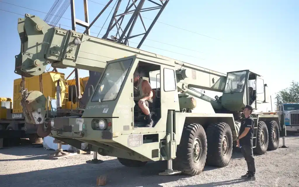 American man buys cheap military equipment - Crane