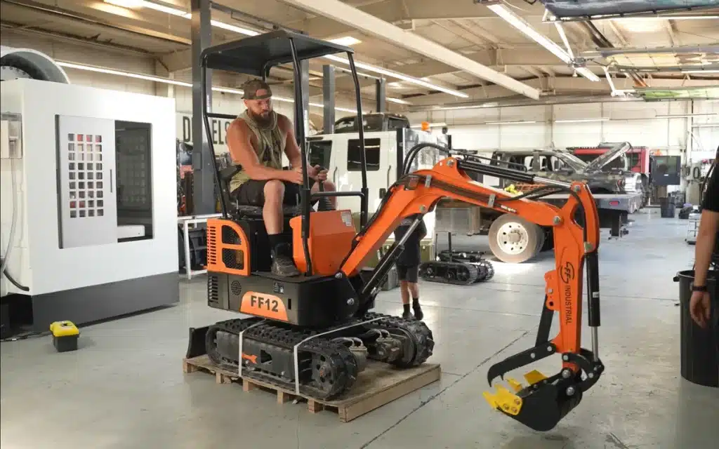 American man buys cheap military equipment - Excavator