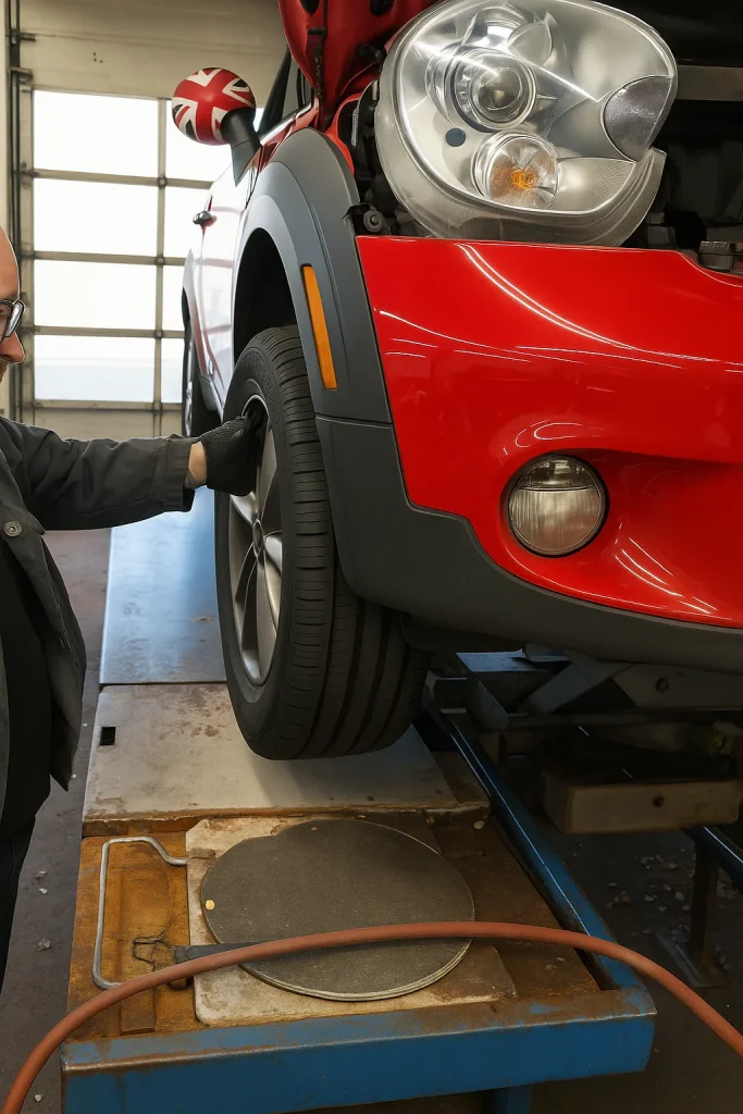 Customer brings Mini Cooper in for regular service but then the mechanic spots something very troubling