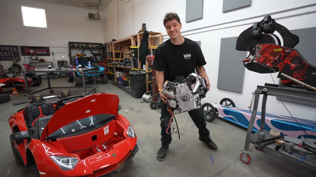 Idaho man installs massive V-Twin engine into mini toy Lamborghini to create the ultimate drift machine