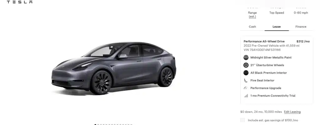Tesla has started offering used car leases with $0 down in bid to shift cars