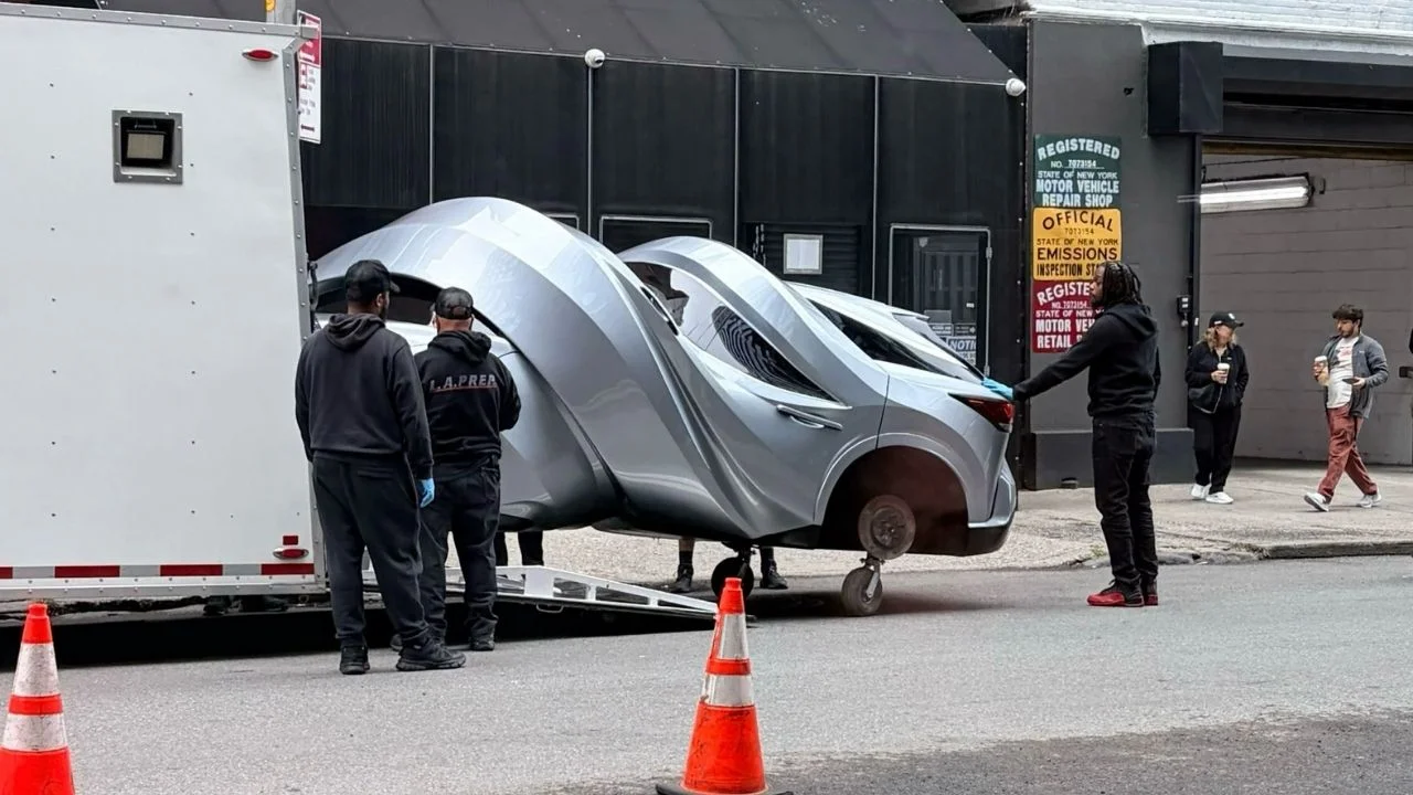 Two Lexus cars have been fixed together to form one of the oddest looking vehicles you'll see and it's been spotted in New York