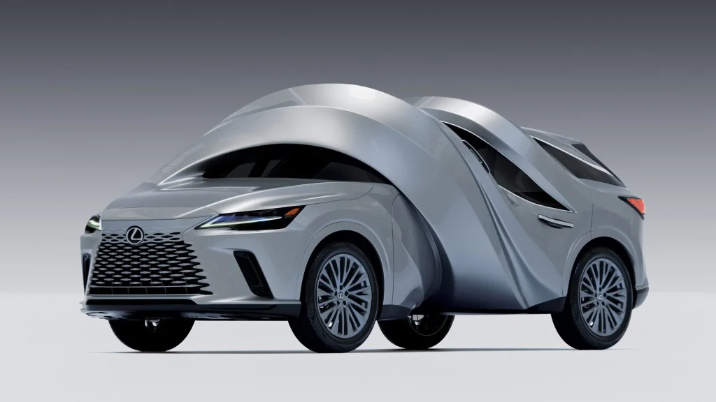 Two Lexus cars have been fixed together to form one of the oddest looking vehicles you'll see and it's been spotted in New York