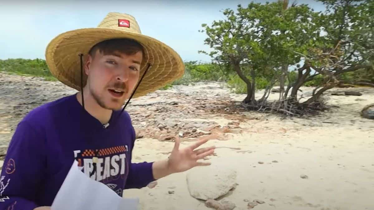 MrBeast on an island from a previous video.