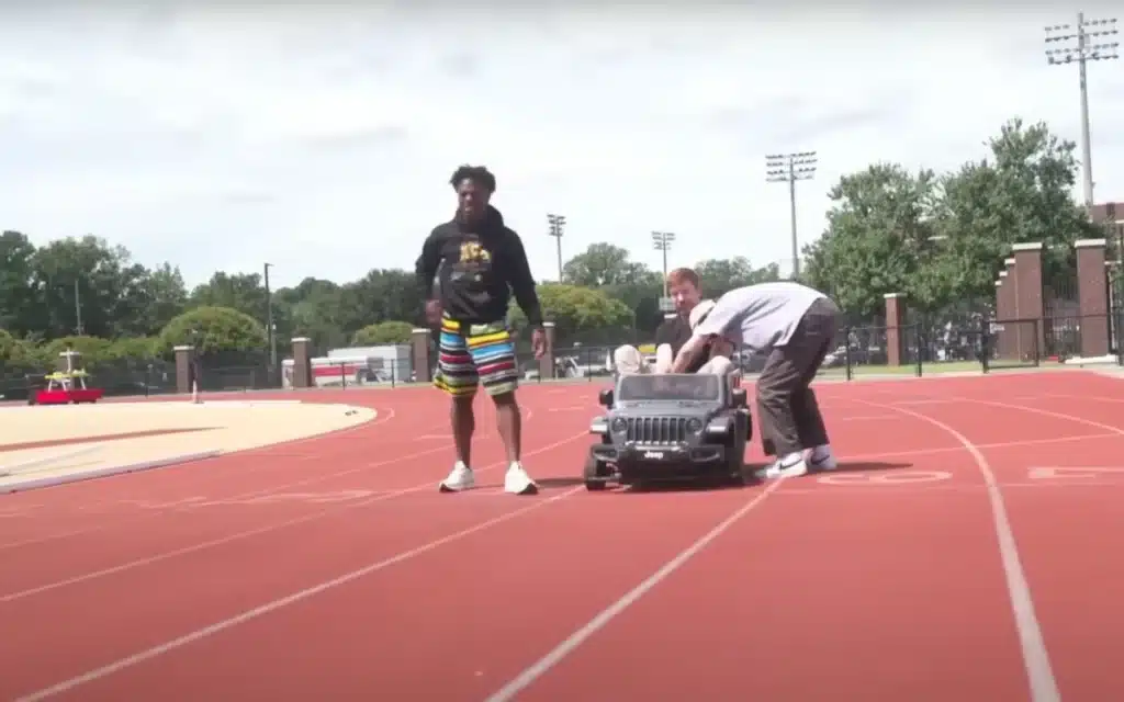 MrBeast stunned after IShowSpeed outpaces him despite driving 25mph in electric mini car