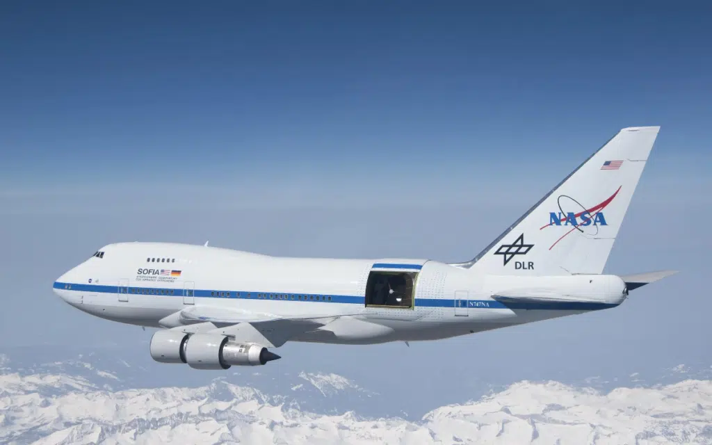 NASA Boeing 747 SP SOFIA jumbo jet that is a flying telescope