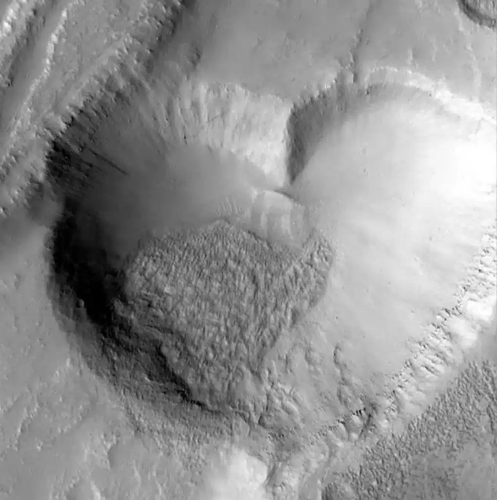 NASA has found several heart-shaped patterns on Mars