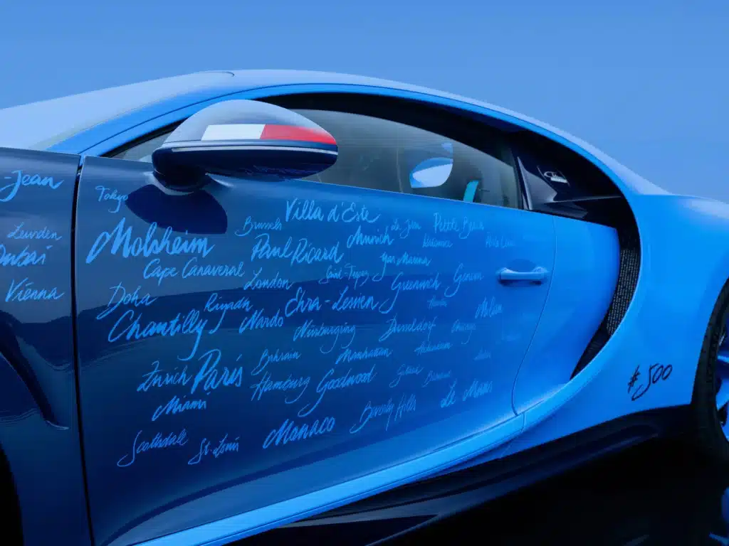 Names written on new Bugatti Chiron