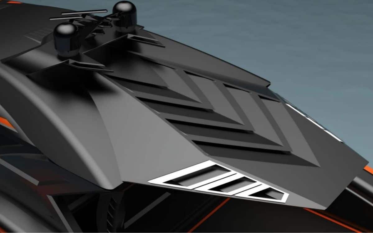 Details on the roof of the concept yacht