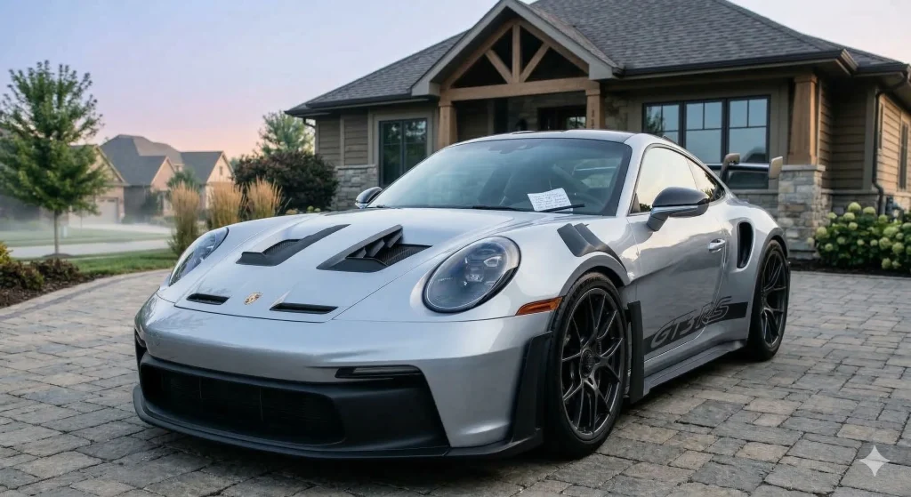 Man driving sports car gets a note from his neighbor about the noise at 5am and his response to the awkward situation left her stunned