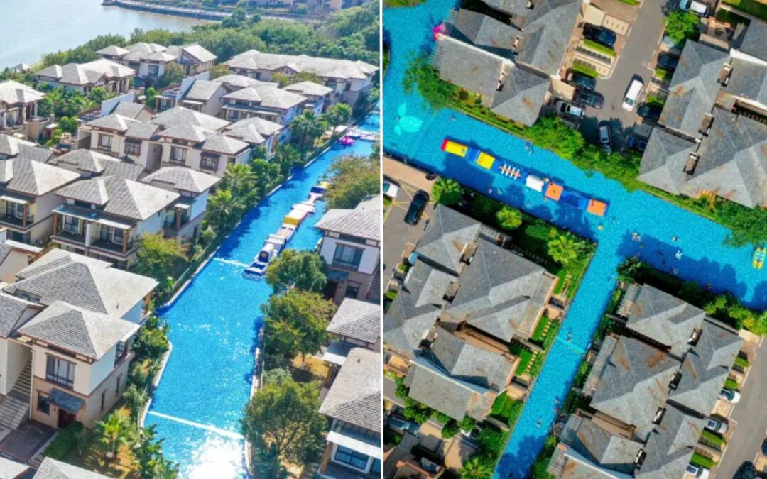 This entire neighbourhood is connected by one giant swimming pool