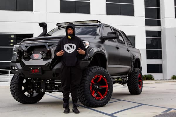Nick Cannon with his custom Toyota Tundra 