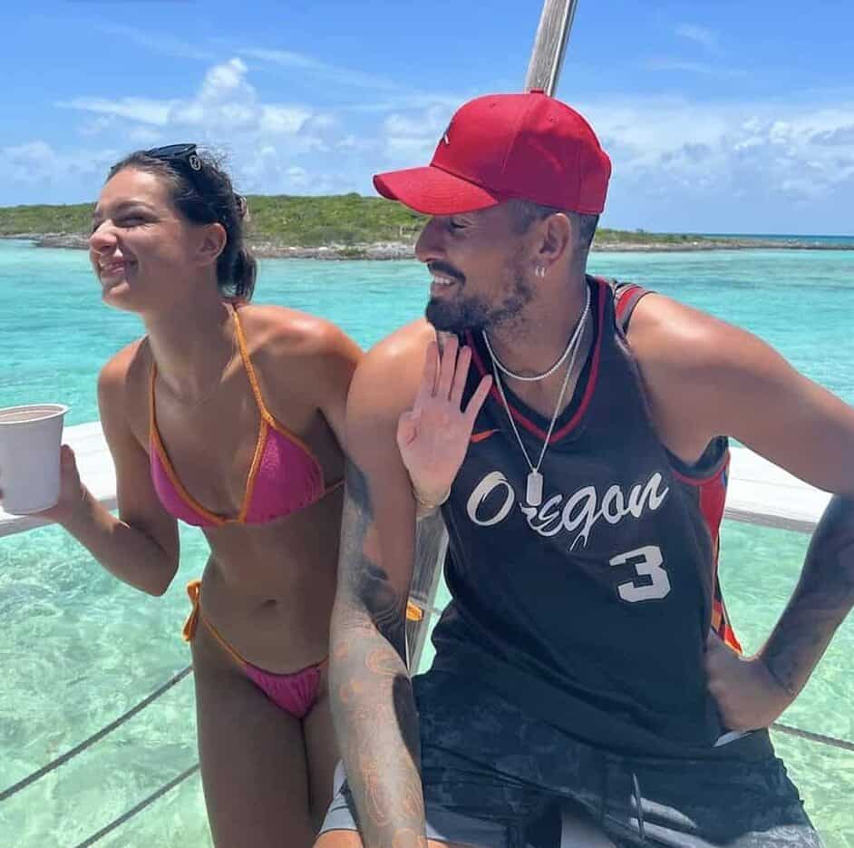 Nick Kyrgios and girlfriend Costeen Hatzi on holiday