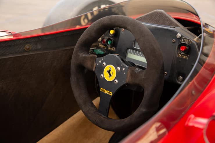 The cockpit of Nigel Mansell's Ferrari 640, which won two races.