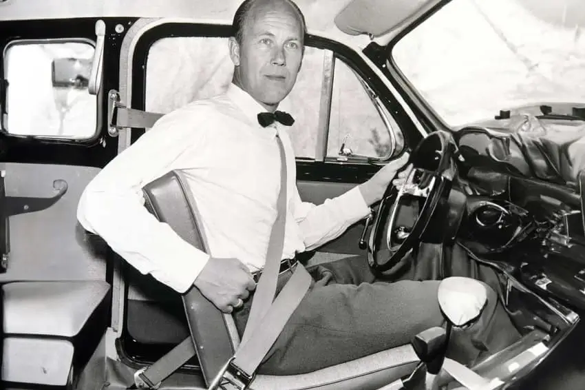 Nils Bolhin was an engineer with Volvo - and he is responsible for inventing the three-point seatbelt.