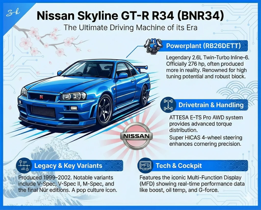 Lewis Hamilton went viral for going full Tokyo Drift in wild Japan video driving Nissan Skyline GT-R R34 sports car