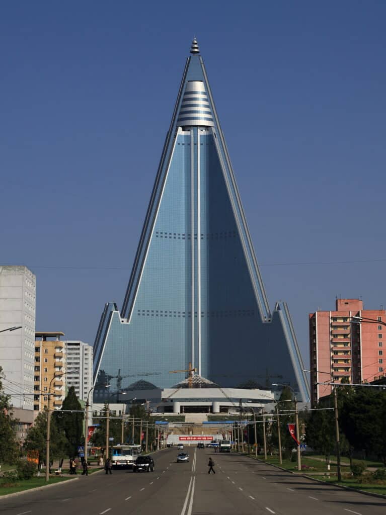 This North Korean hotel has never had any guests and is now a giant TV