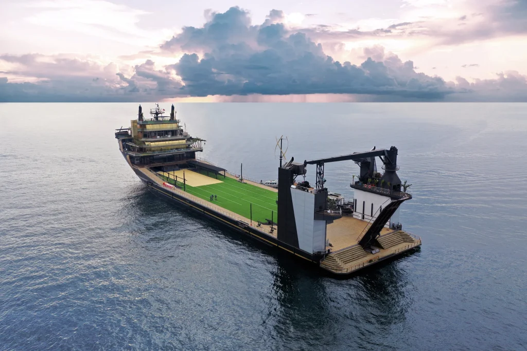 Mystery owner spends 3 years and $40,000,000 transforming a cargo ship into a luxury megayacht for a one-of-a-kind reason