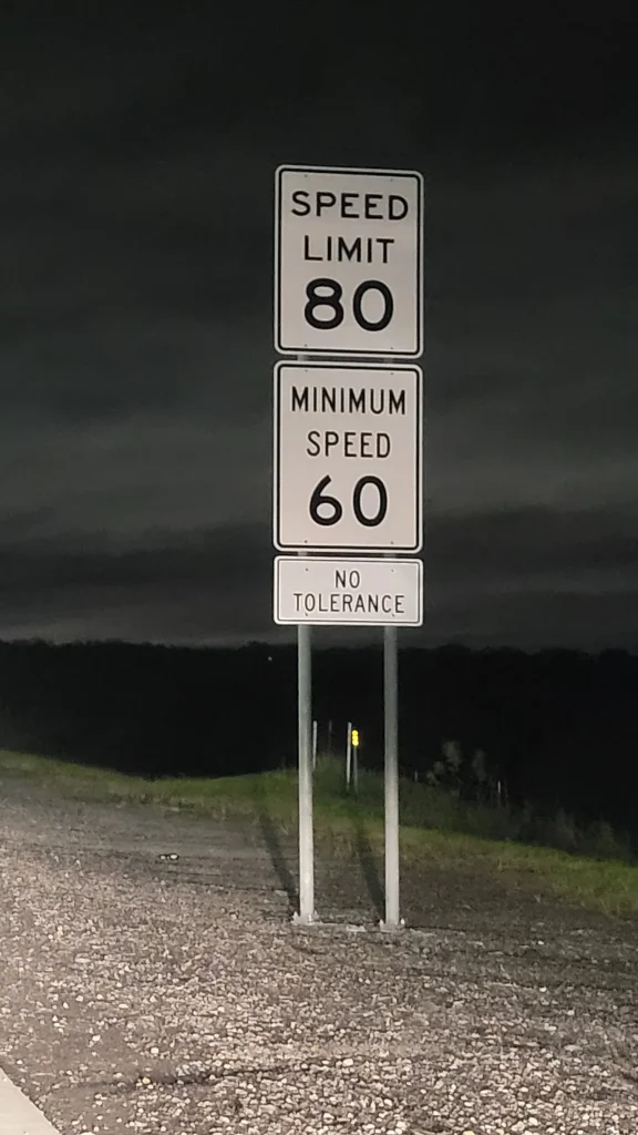Oklahoma has two different speeding laws and the wording on each sign tells you which you need to follow