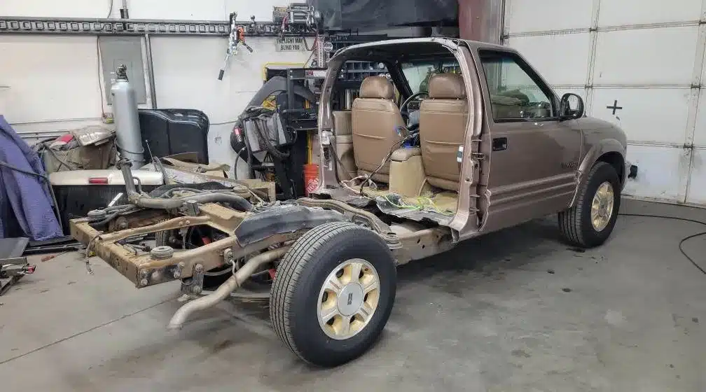 Loren Byers has extensively customised this Oldsmobile Bravada - even spending $10,000 on the flatbed.