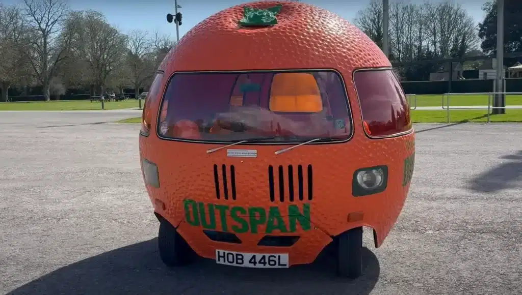 This YouTuber took a ride in possibly the strangest car ever - one that's shaped like an orange