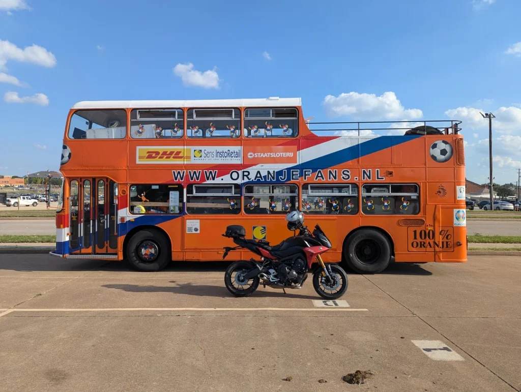 Netherlands fans bring their own 'silly' Oranje bus from Europe to Texas for the World Cup