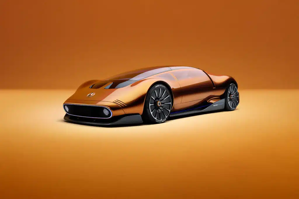Mercedes-AMG electric hypercar teased with Vision One-Eleven styling, AMG GT EV platform, and electric performance expected to reach 1500 hp