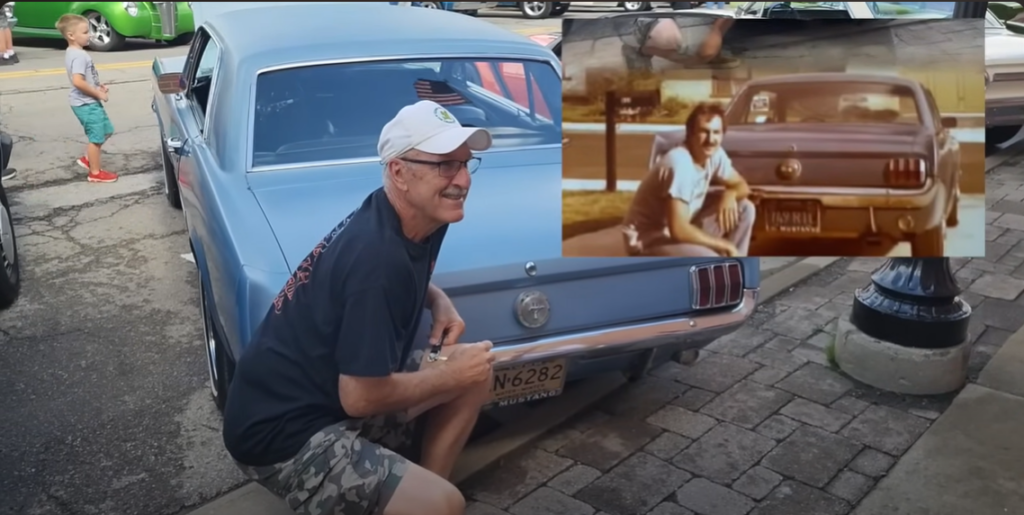 PJ's dad recreates the Mustang photo - over 40 years later.