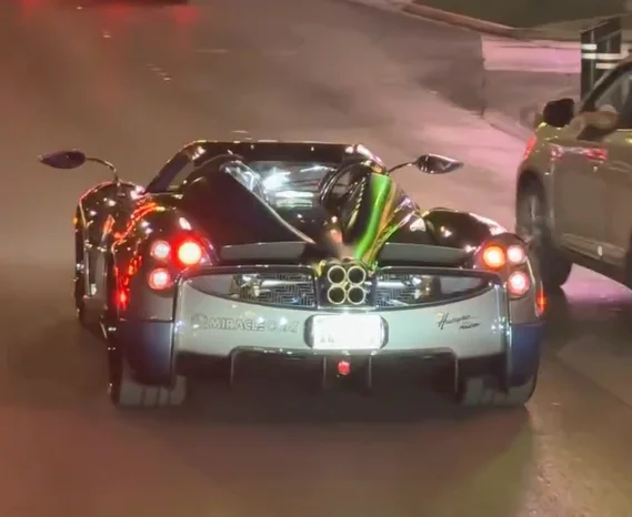 Man can’t believe everyone’s recording his truck when there’s a $5,000,000 Pagani right in front