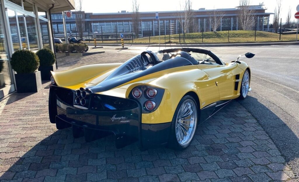 This spectacular yellow Pagani Huayra Roadster is up for sale