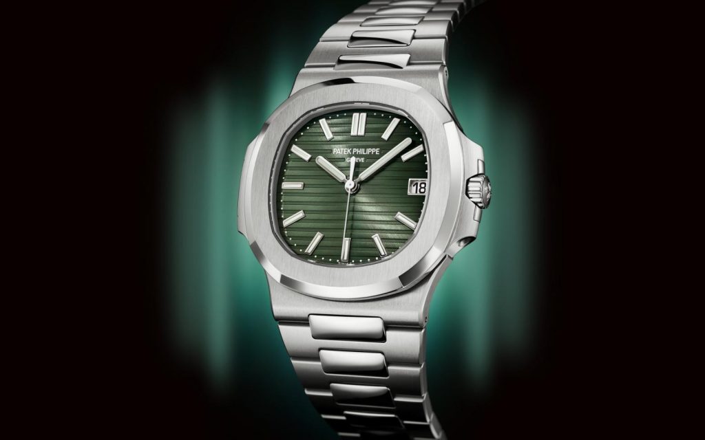 Patek Philippe 5711 with a green dial.