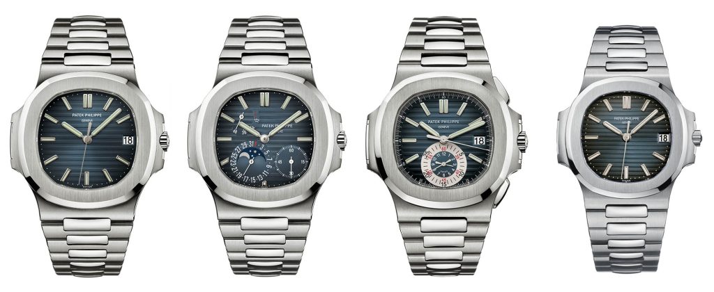 Pictured are four Patek Philippe Nautilus 5711 watches. The watch outperformed the S&P500.
