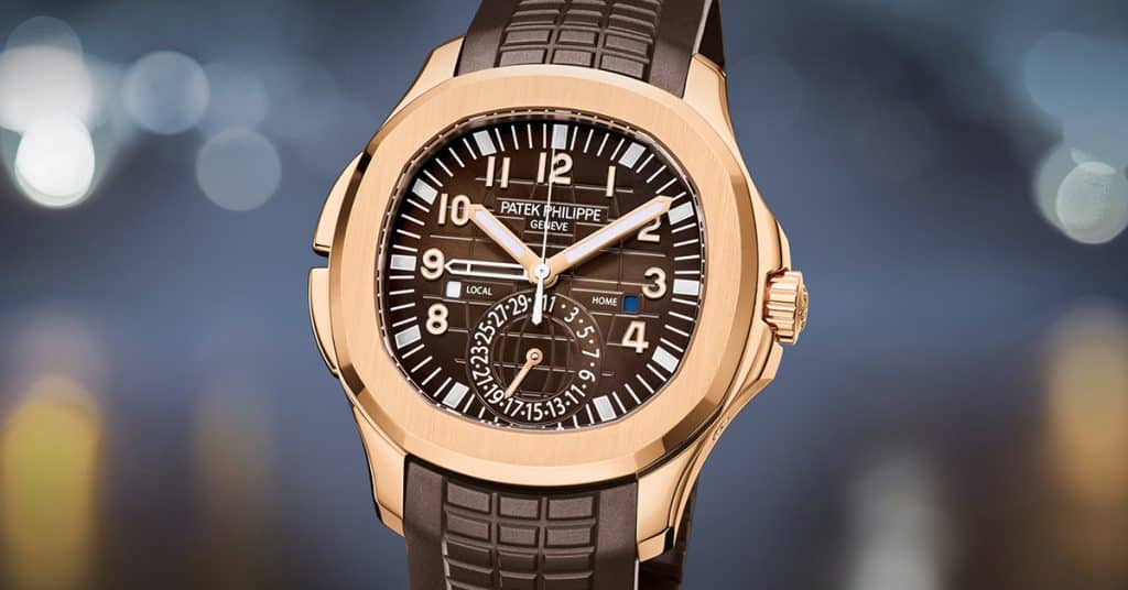 Patek Philippe Travel Time in rose gold and brown.