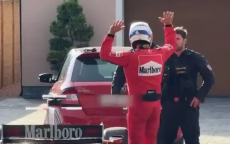 POV footage shows how 'phantom F1 car driver' reacted to being caught by cops after 6 years of elusive driving