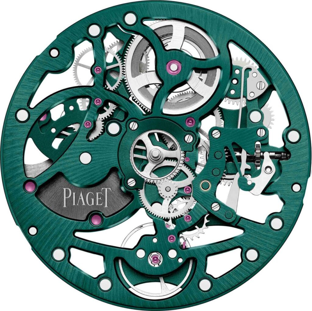 Piaget green watches, movement detail