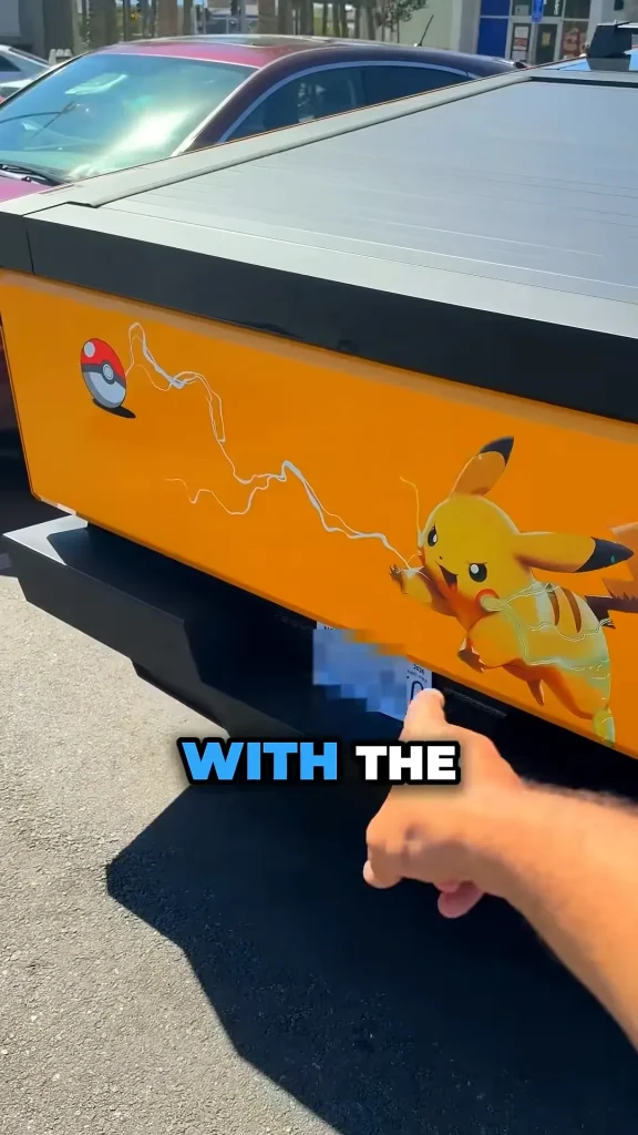 Man has turned his Tesla Cybertruck into one big Pikachu Pokémon wrap with entire truck covered in yellow