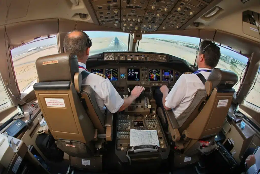 Pilots take rest during flights
