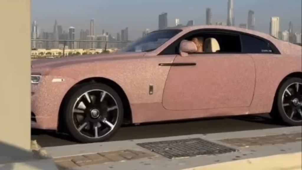 The worlds first luxury Rolls-Royce Wraith to be covered in pink diamonds spotted in Dubai looking like it's worth an unfathomable number of millions