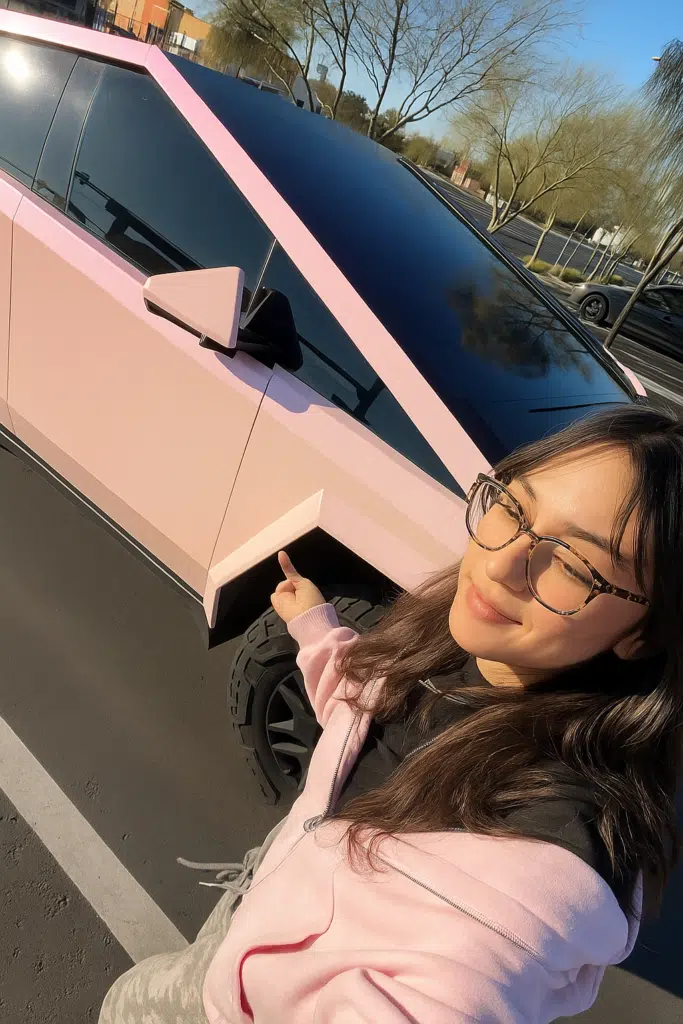 LA woman stunned by bright pink Tesla Cybertruck EV, even more shocked by 'COUNTY POLICE'