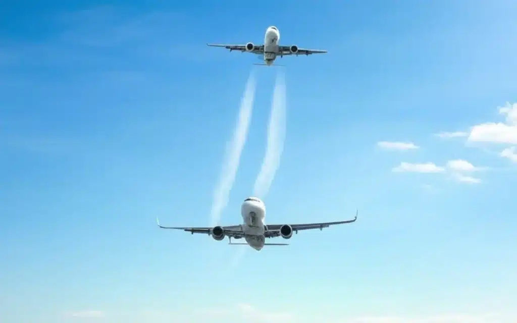 Passenger captures flight cruising right above his own in rare airplane phenomenon