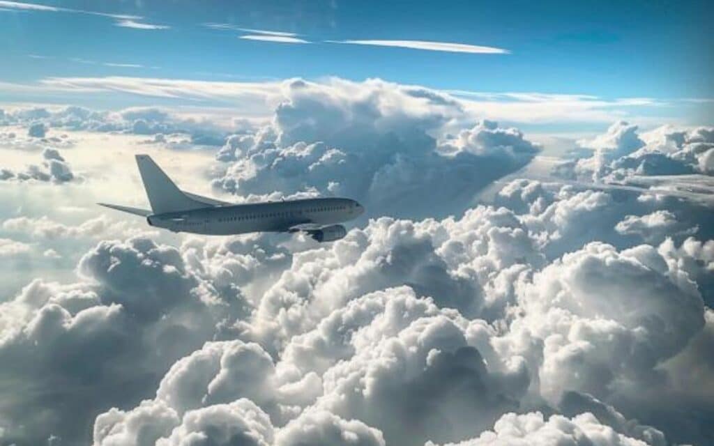 Beautiful POV of plane flying