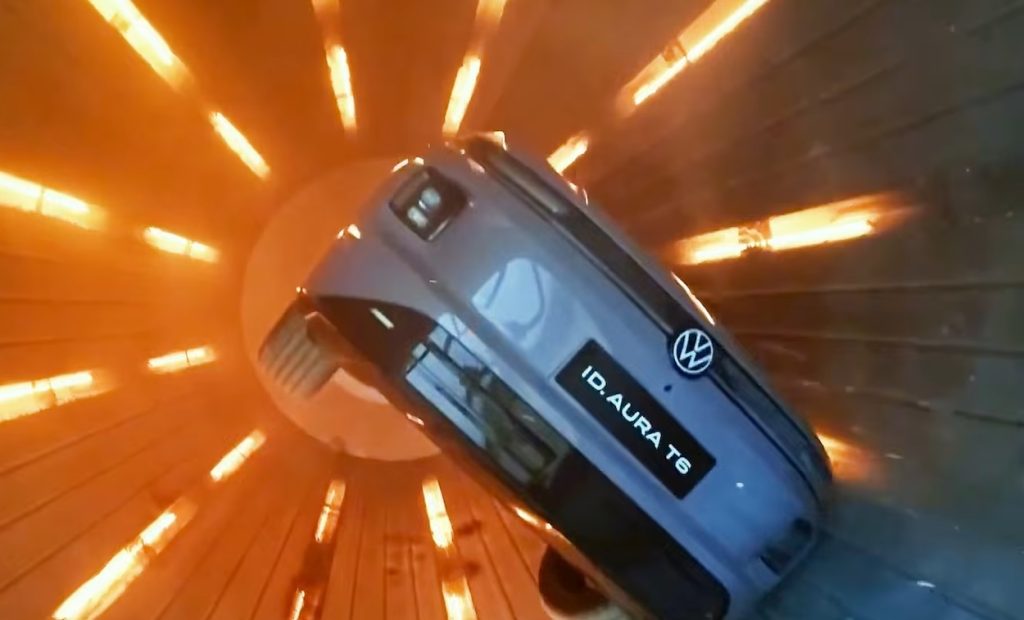 Volkswagen puts a new electric vehicle inside a giant 320°F popcorn machine to tumble and cook it in one of the wildest car tests ever