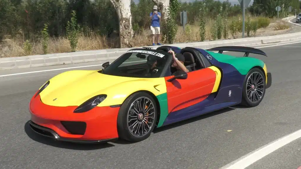 Porsche-918-spider-turned-into-a-Golf-Harlequin