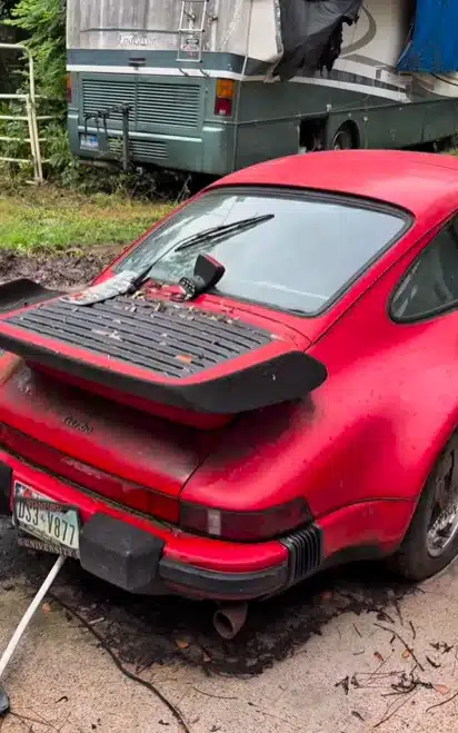 Porsche 930 Turbo with just 23,000 miles unbelievably left to rot in Texas backyard, guy flies in for it