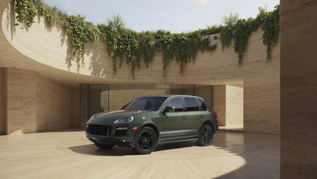 Unique Sonderwunsch Porsche Cayenne gives 70s vibes in the Dubai desert